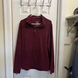 L.L. Bean Burgundy Half Zip Pullover